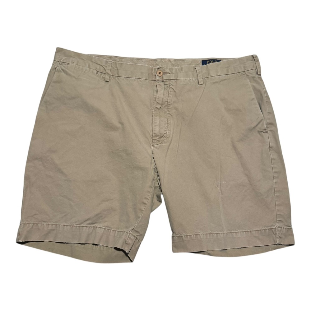 Polo Ralph Lauren Straight Fit 100% Pima Cotton Tan/Khaki Shorts Men's 40 FLAW - Picture 3 of 11